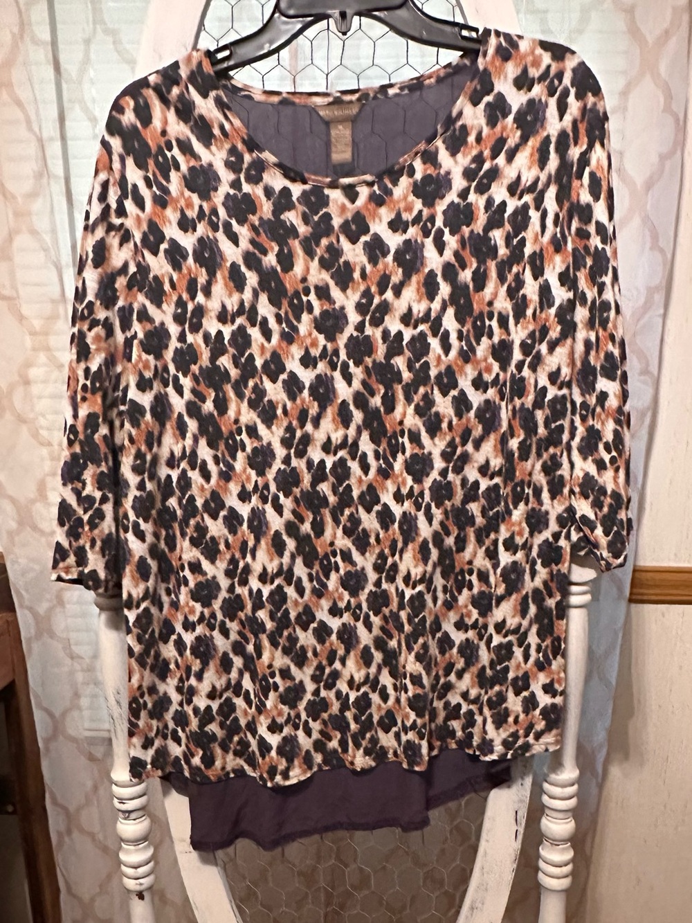 Bit & Bridle Leopard Print Layered Tunic in Brown and Black